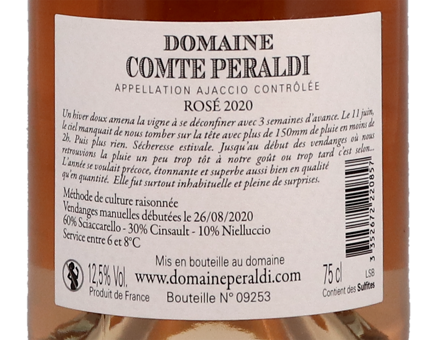 Ajaccio Rose Domaine Comte Peraldi 2020