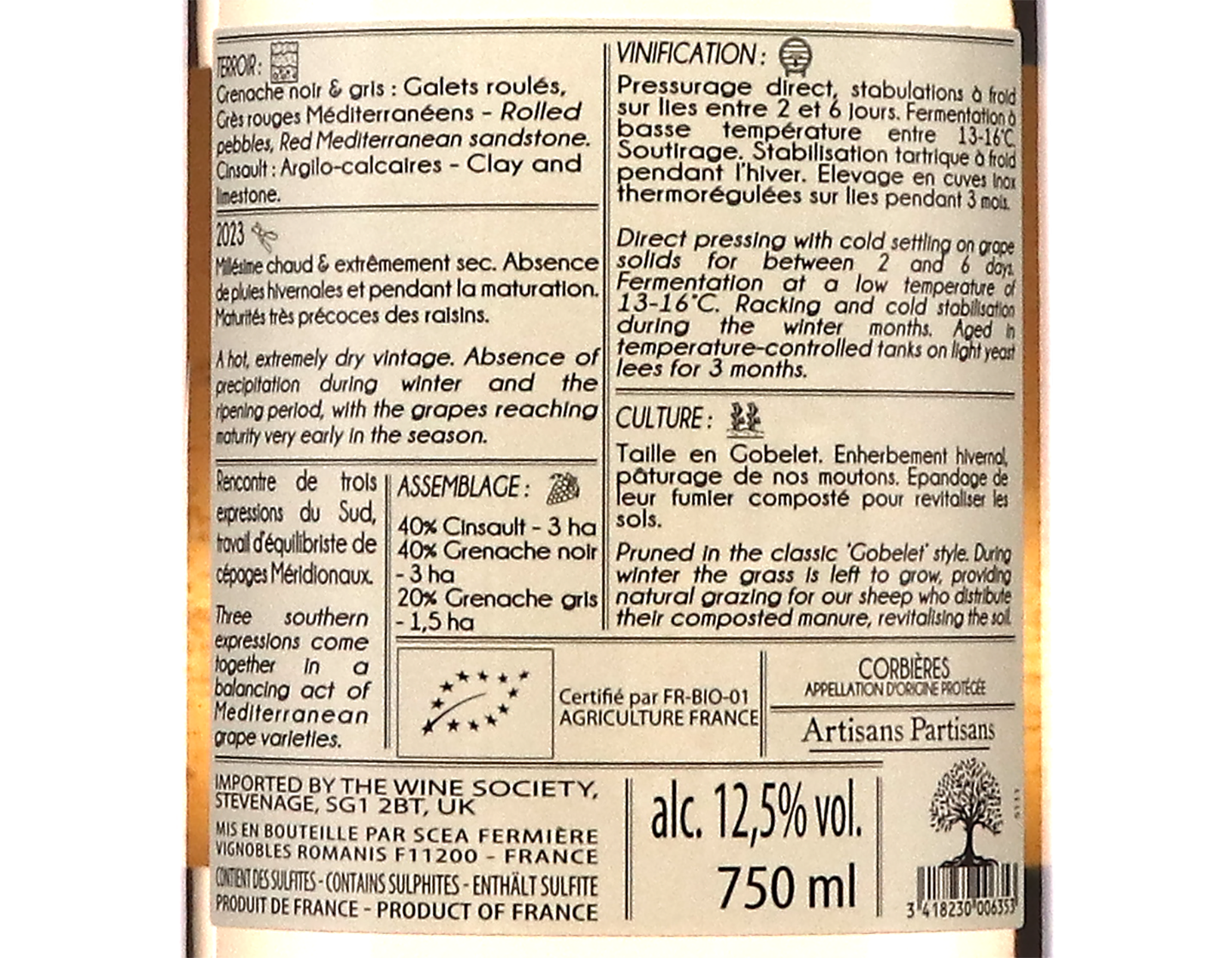 Corbieres Chateau Ollieux Les Romanis Rose 2023 ORGANIC
