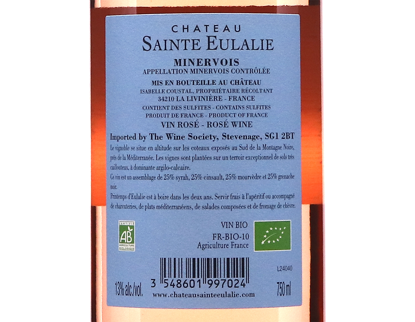 Minervois Chateau Sainte Eulalie Rose 2023
