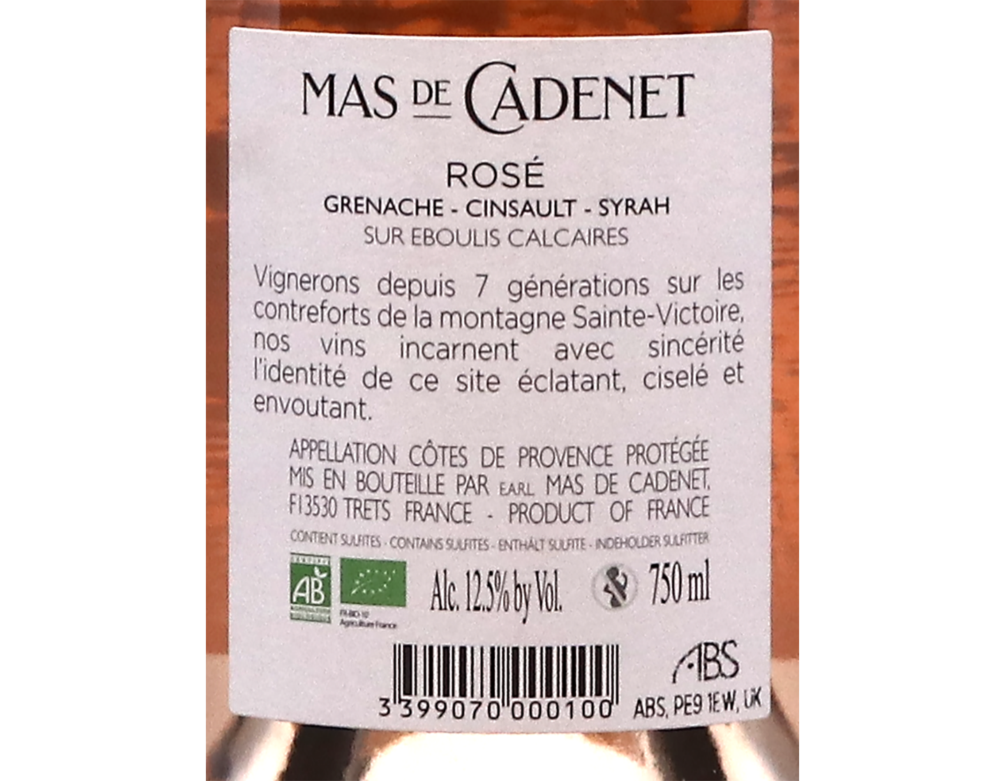 Cotes de Provence Sainte Victoire Mas de Cadenet 2023