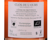 Cotes de Provence Rose Clos de l Ours 2023 view 3