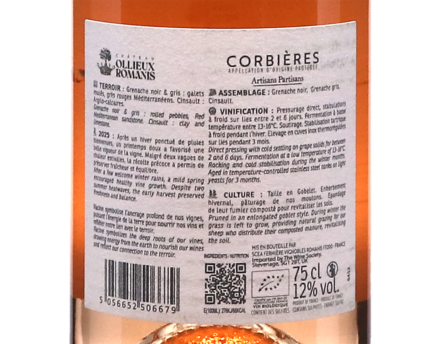 Corbieres Chateau Ollieux Racine Rose 2025 ORGANIC
