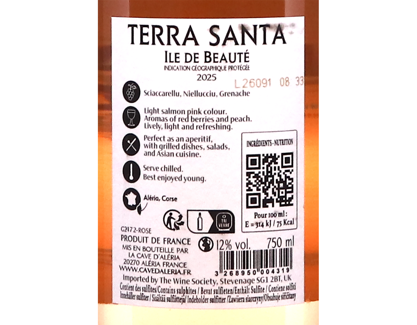 Terra Santa Rose IGP Ile de Beaute 2025