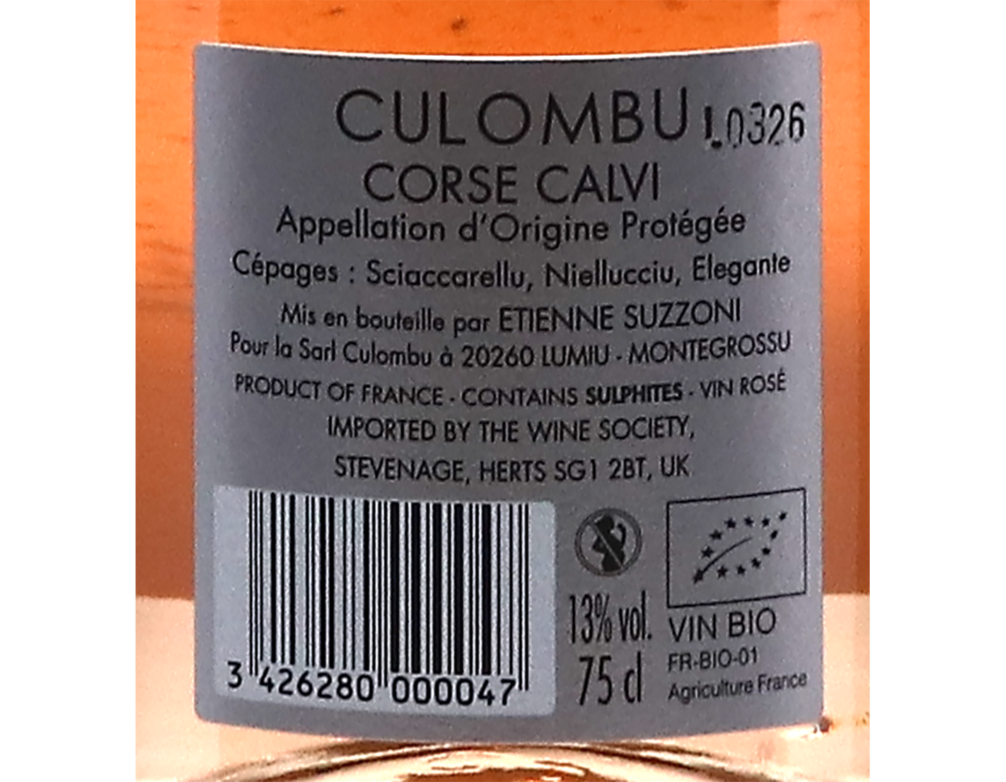 Corse Calvi Clos Culombu Rose 2025 ORGANIC