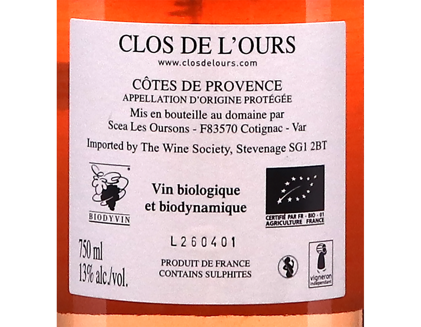 Côtes de Provence Rosé, Clos de l'Ours L'Accent 2025