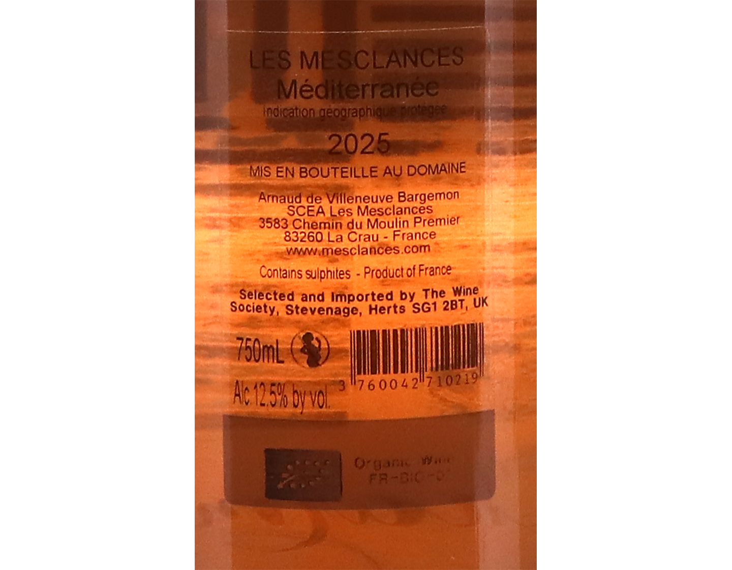 Domaine les Mesclances Charmes IGP Mediterranee Rose 2025 ORGANIC