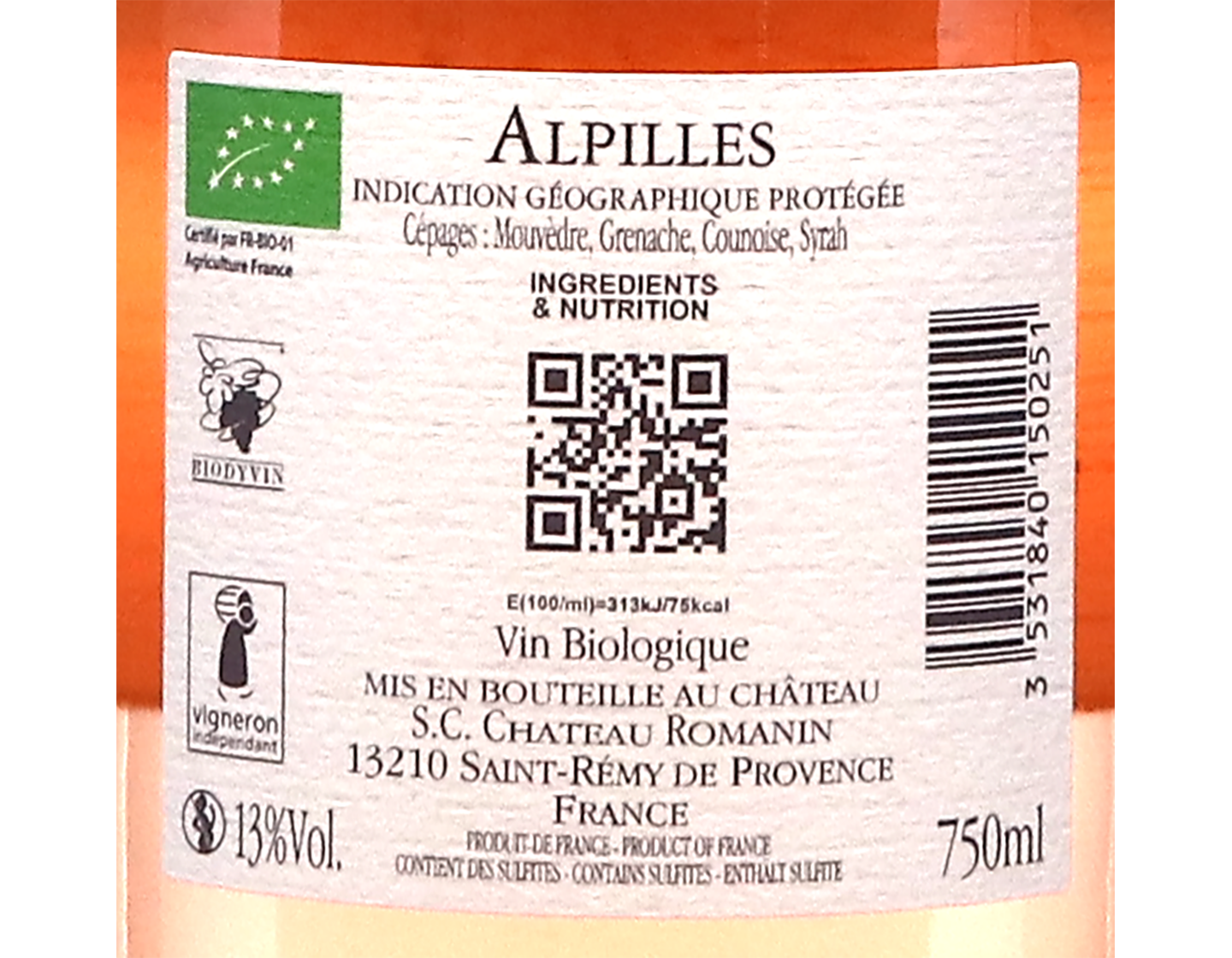 Romanin Rose IGP Alpilles 2025 ORGANIC