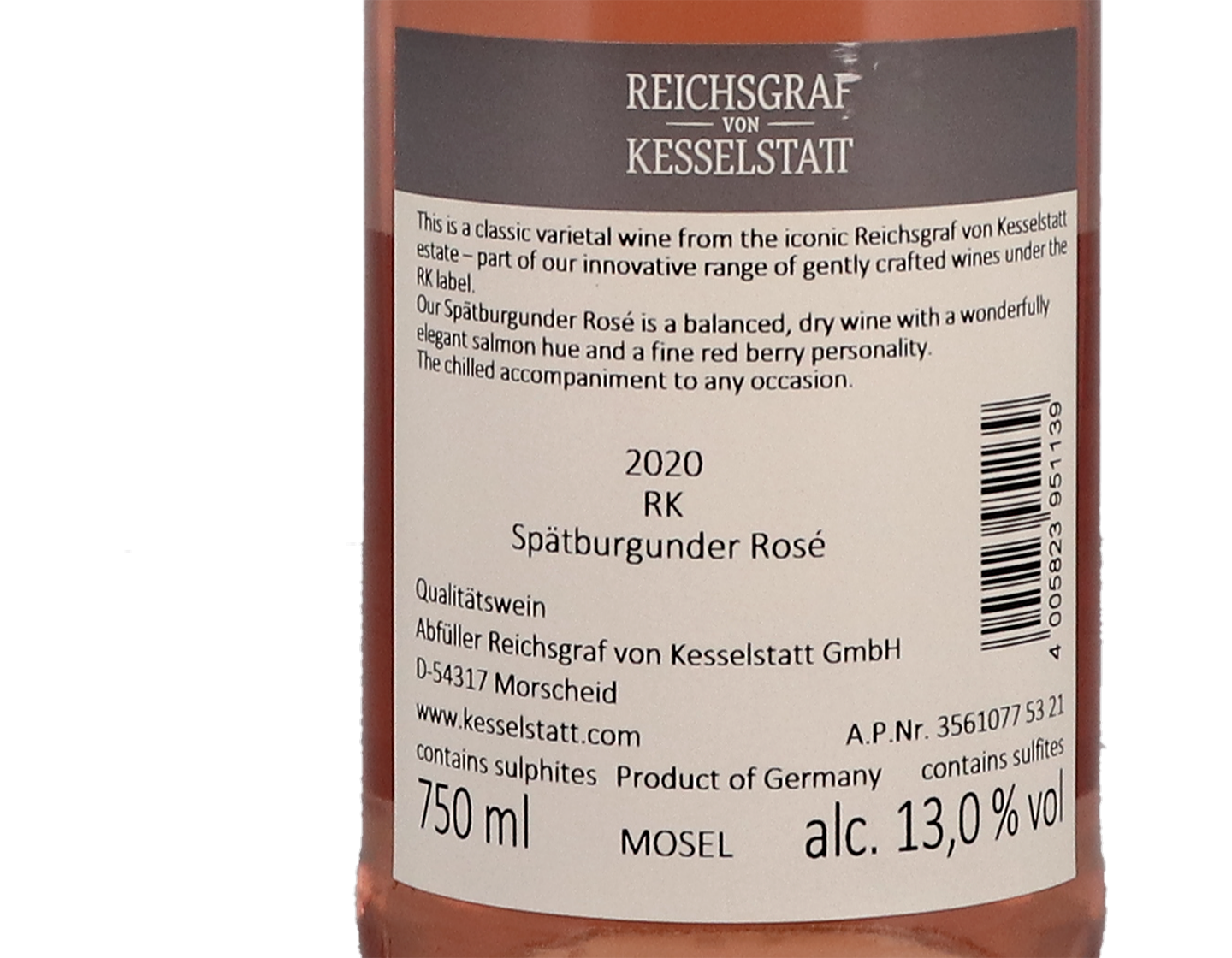 RK Spatburgunder Rose Von Kesselstatt 2020
