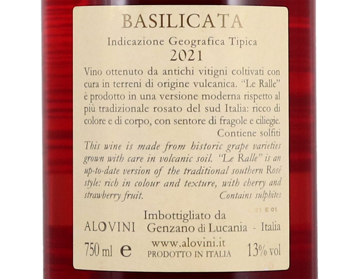 Basilicata Rosato Le Ralle Alovini 2021