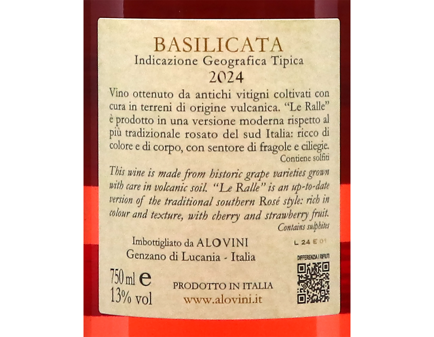 Basilicata Rosato Le Ralle Alovini 2024