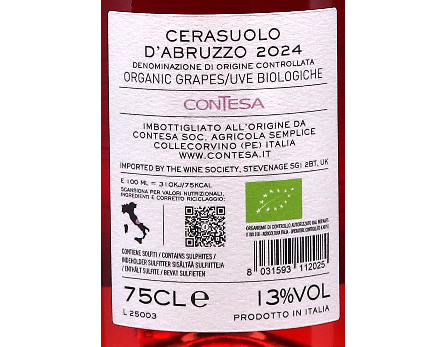 Cerasuolo d'Abruzzo Contesa 2024 ORGANIC