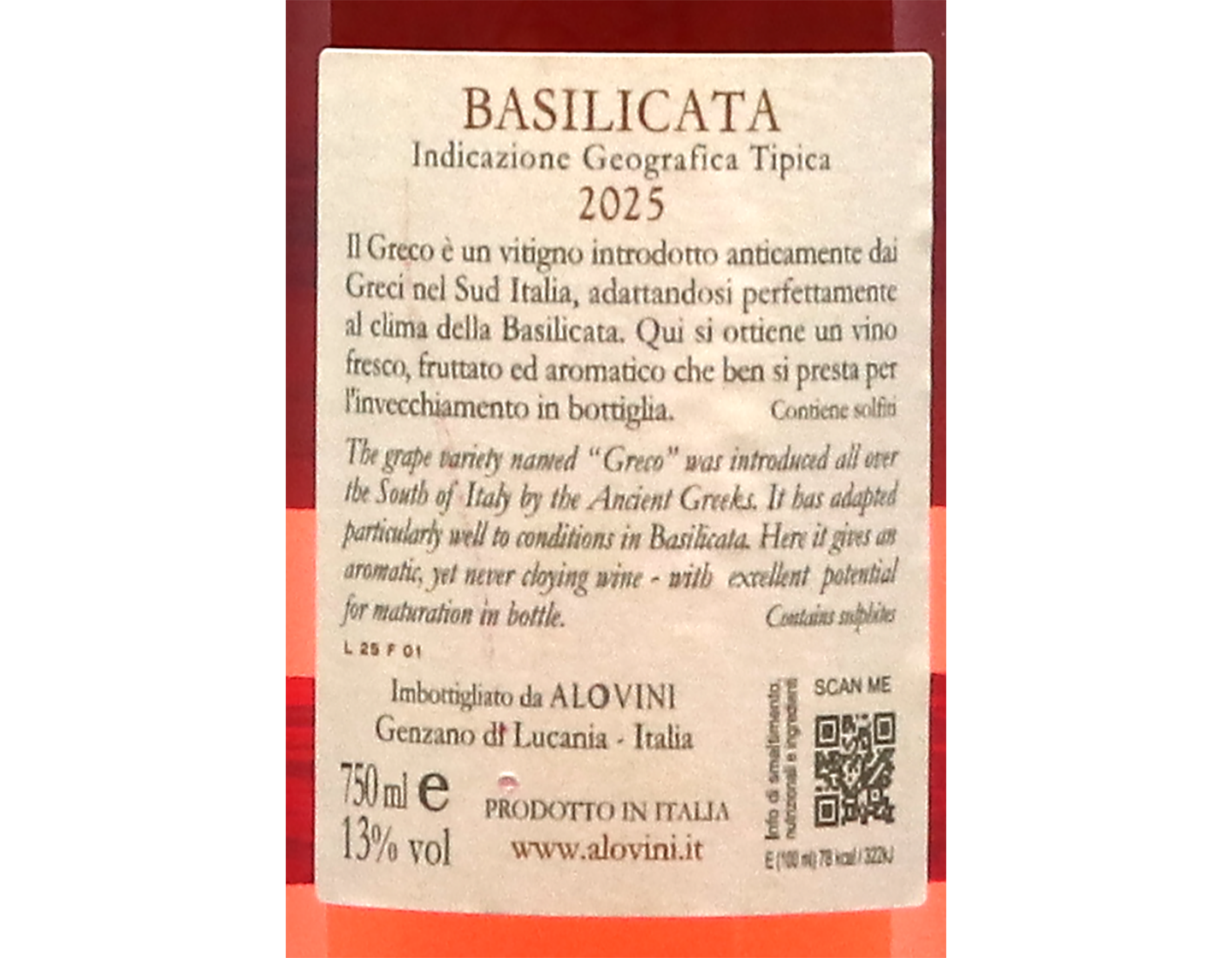 Basilicata Rosato Le Ralle Alovini 2025