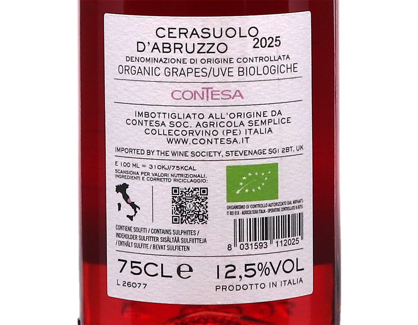 Cerasuolo d'Abruzzo Contesa 2025 ORGANIC