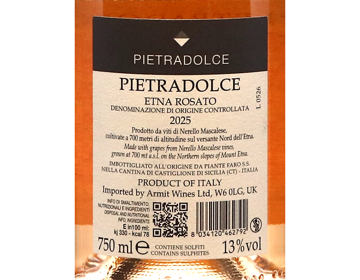 Etna Rosato, Pietradolce 2025