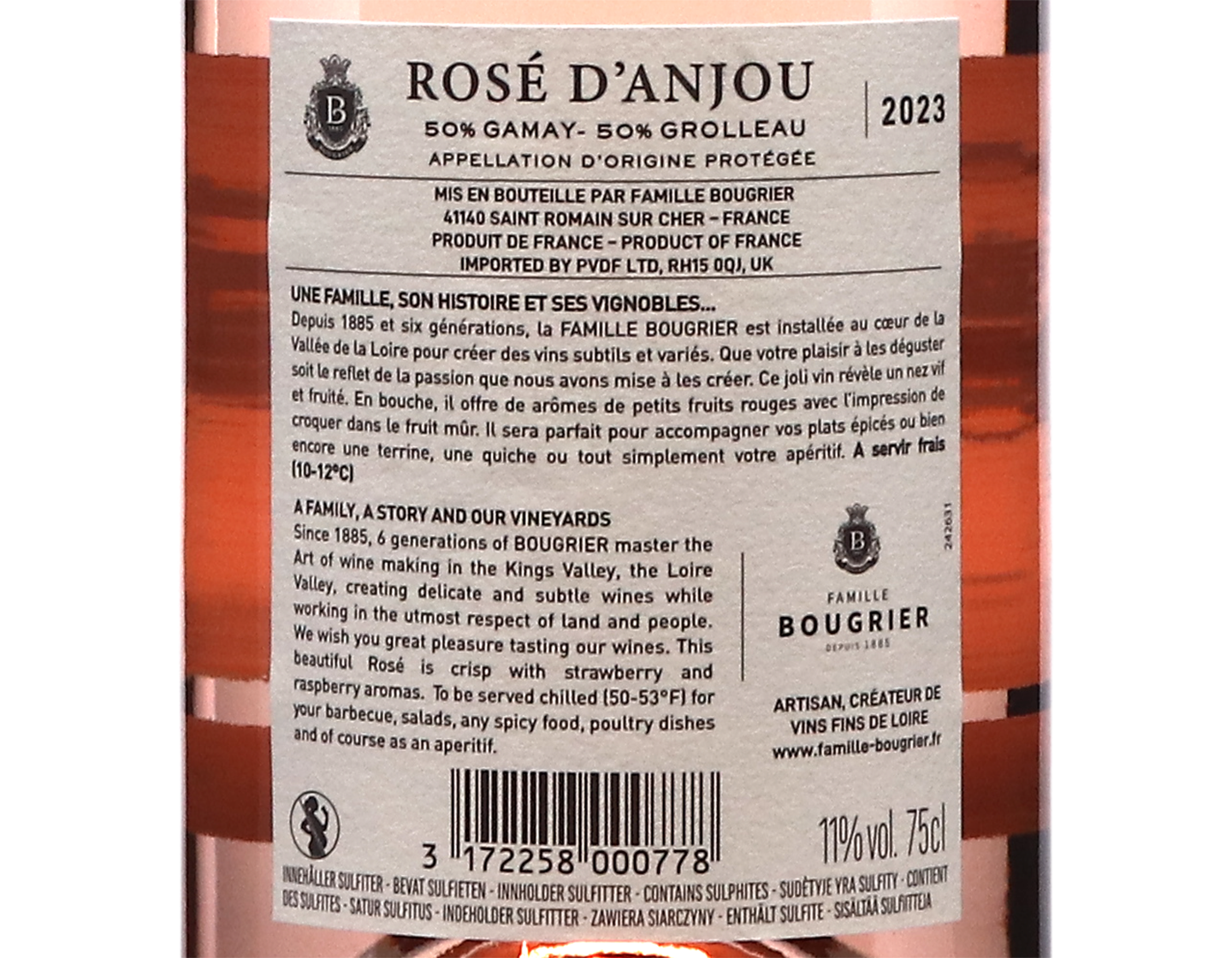 Rose d Anjou Famille Bougrier 2023