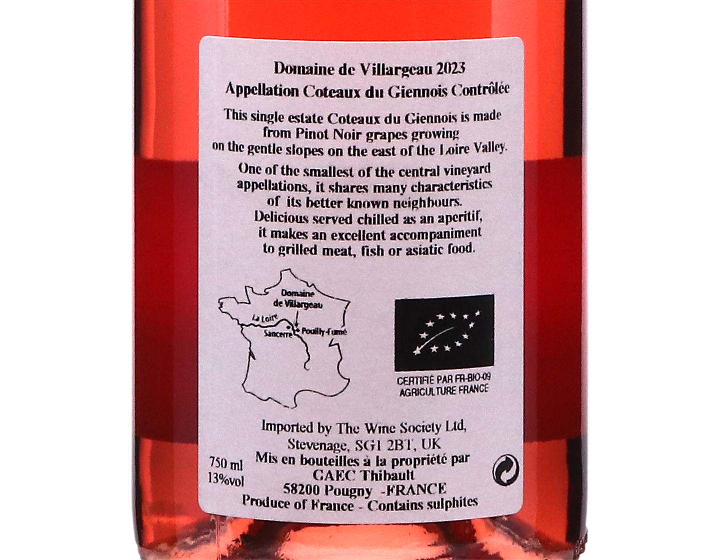 Coteaux du Giennois Rose Domaine de Villargeau 2023 ORGANIC