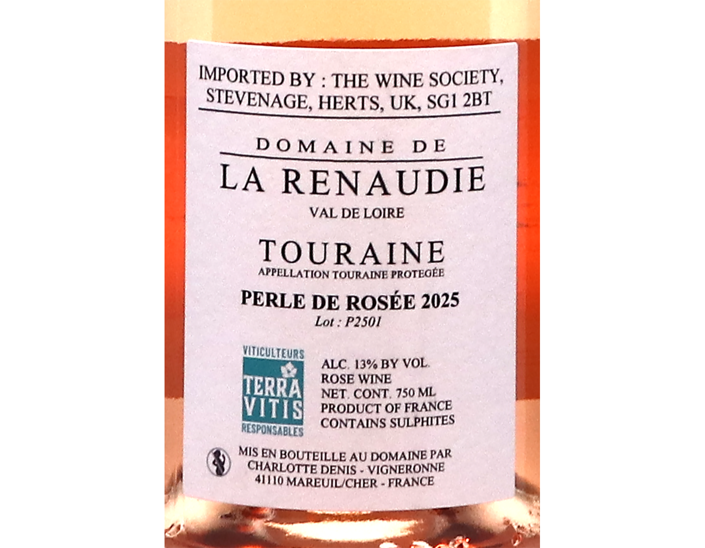 Touraine Perle de Rosee,Domaine de la Renaudie 2025