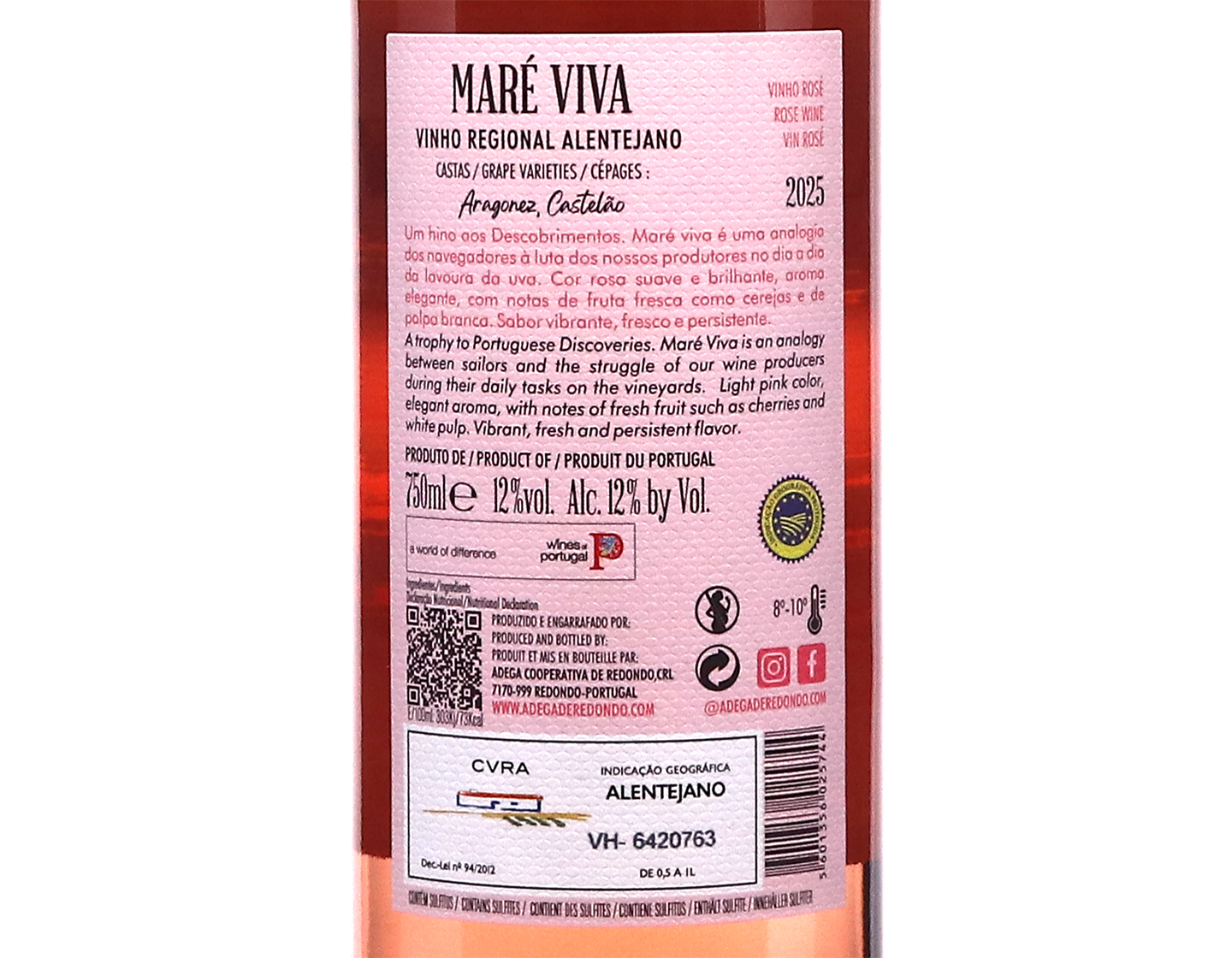 Adega de Redondo Maré Viva Rosé, Alentejano 2025