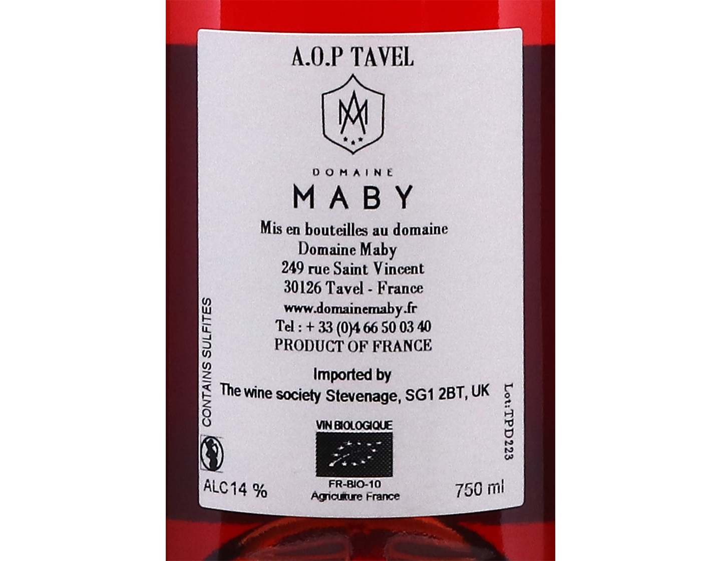 Tavel Cuvée Prima Donna Rosé Domaine Maby 2023
