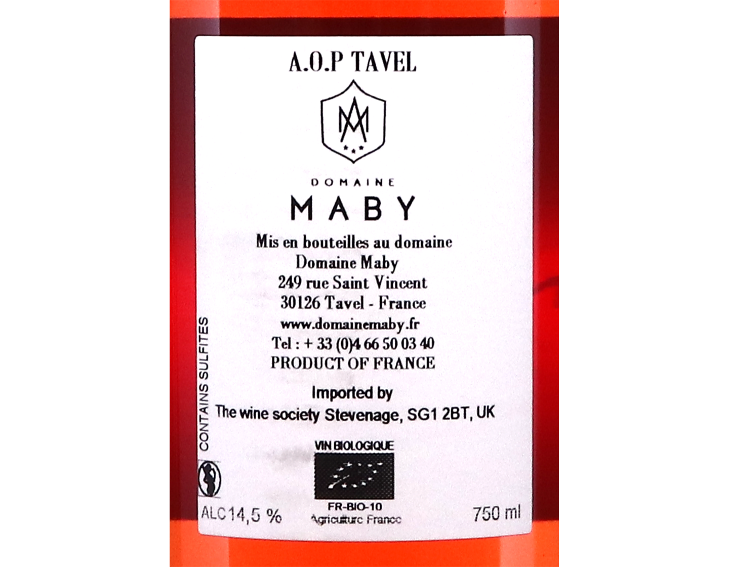 Tavel Libiamo Domaine Maby 2023 ORGANIC