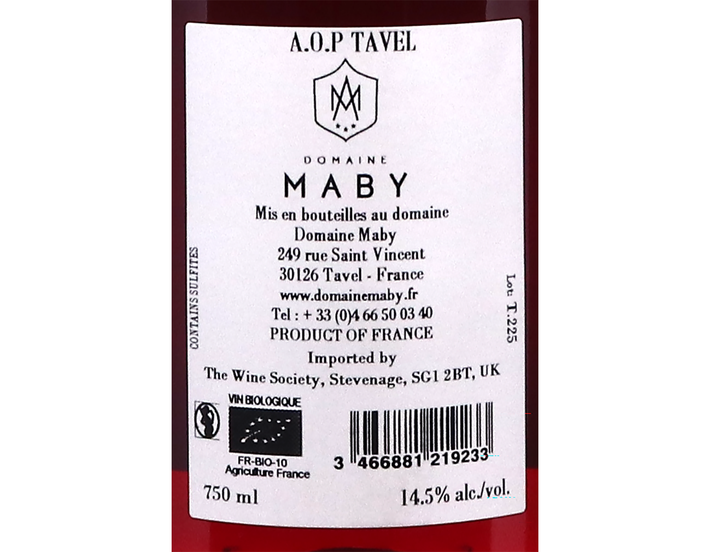 Tavel Cuvee Prima Donna Rose Domaine Maby 2025 ORGANIC