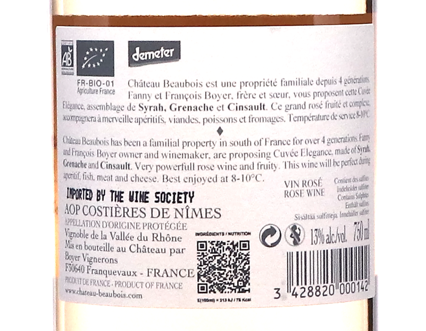 Costières de Nîmes, Elégance Rosé, Château Beaubois 2025