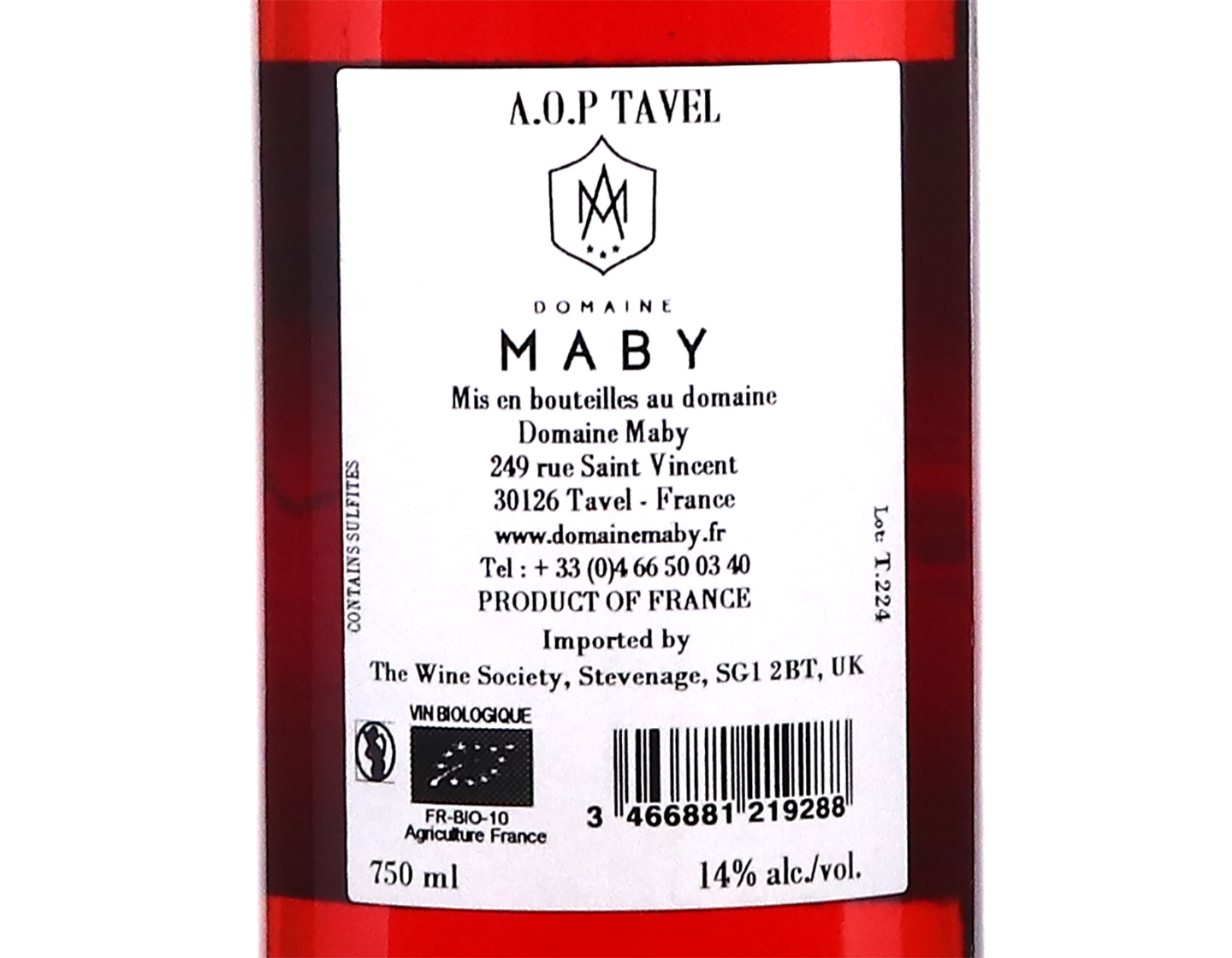 Tavel Libiamo Domaine Maby 2024 ORGANIC