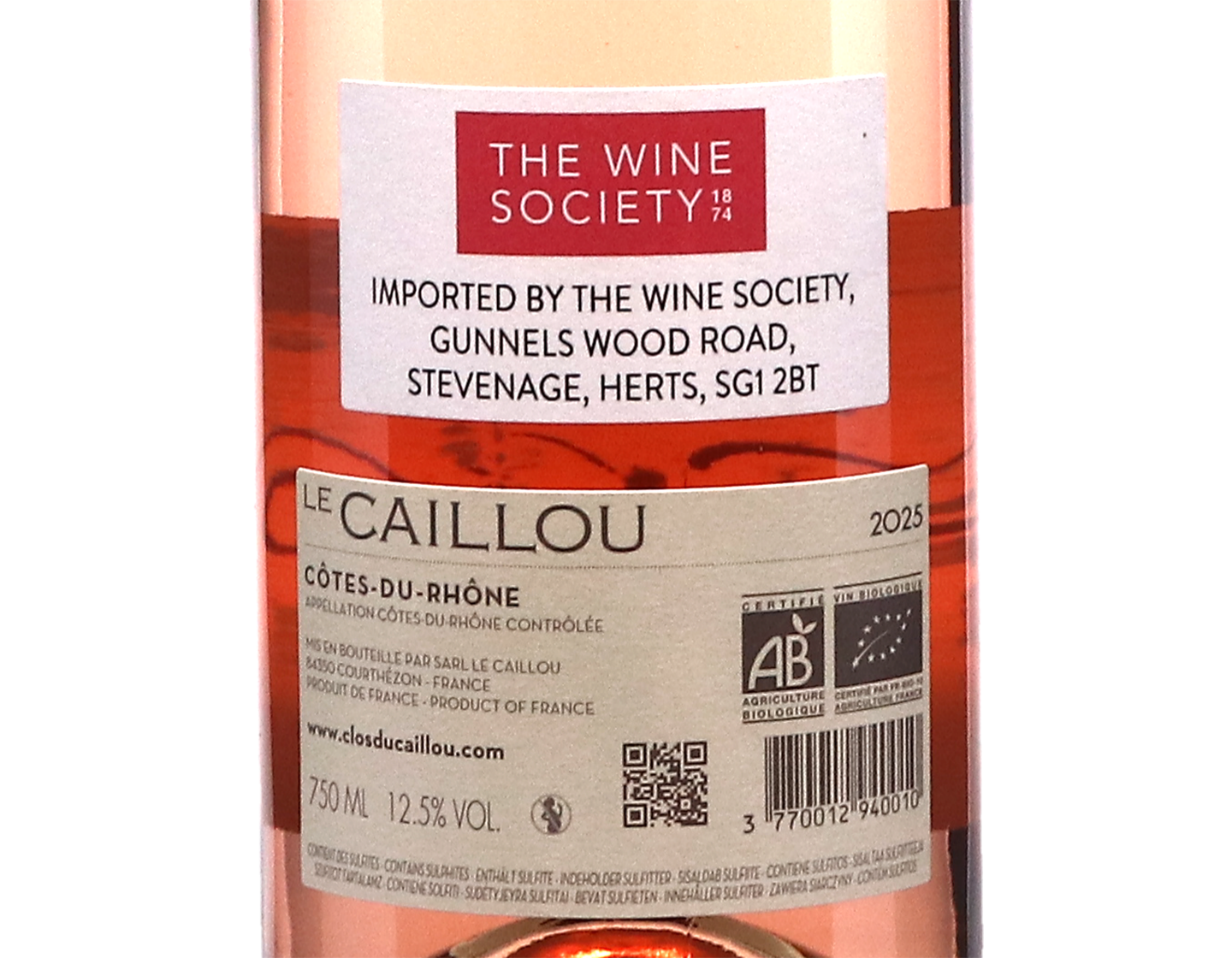 Cotes du Rhone Rose Le Caillou 2025 ORGANIC