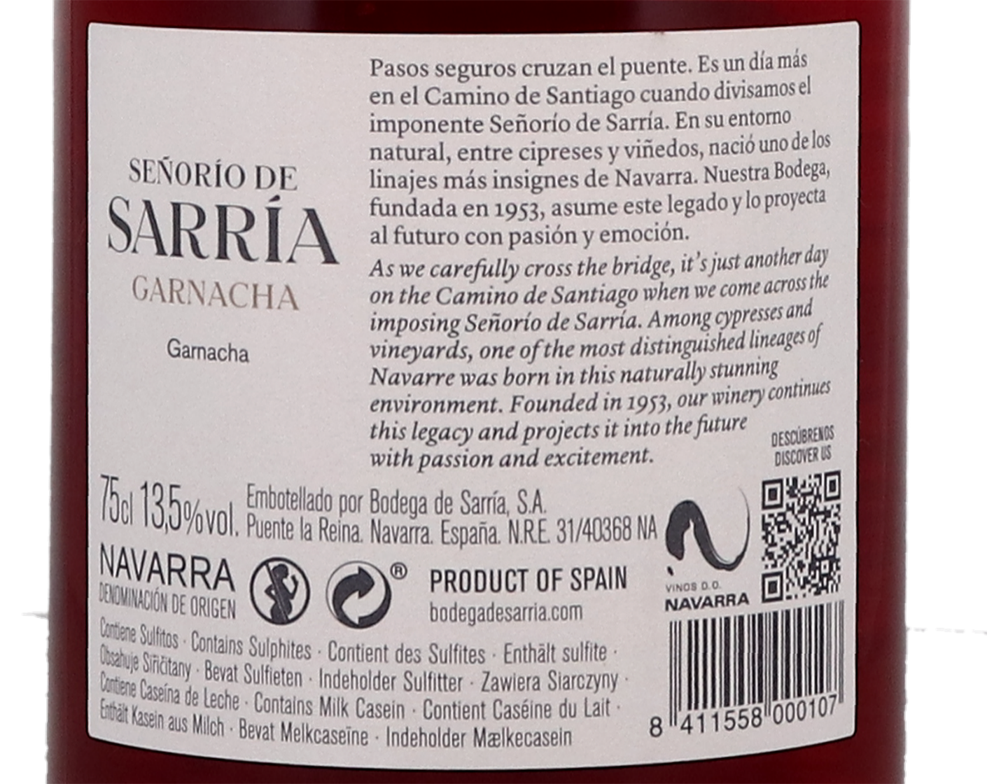 Senorio de Sarria Rosado Navarra 2021