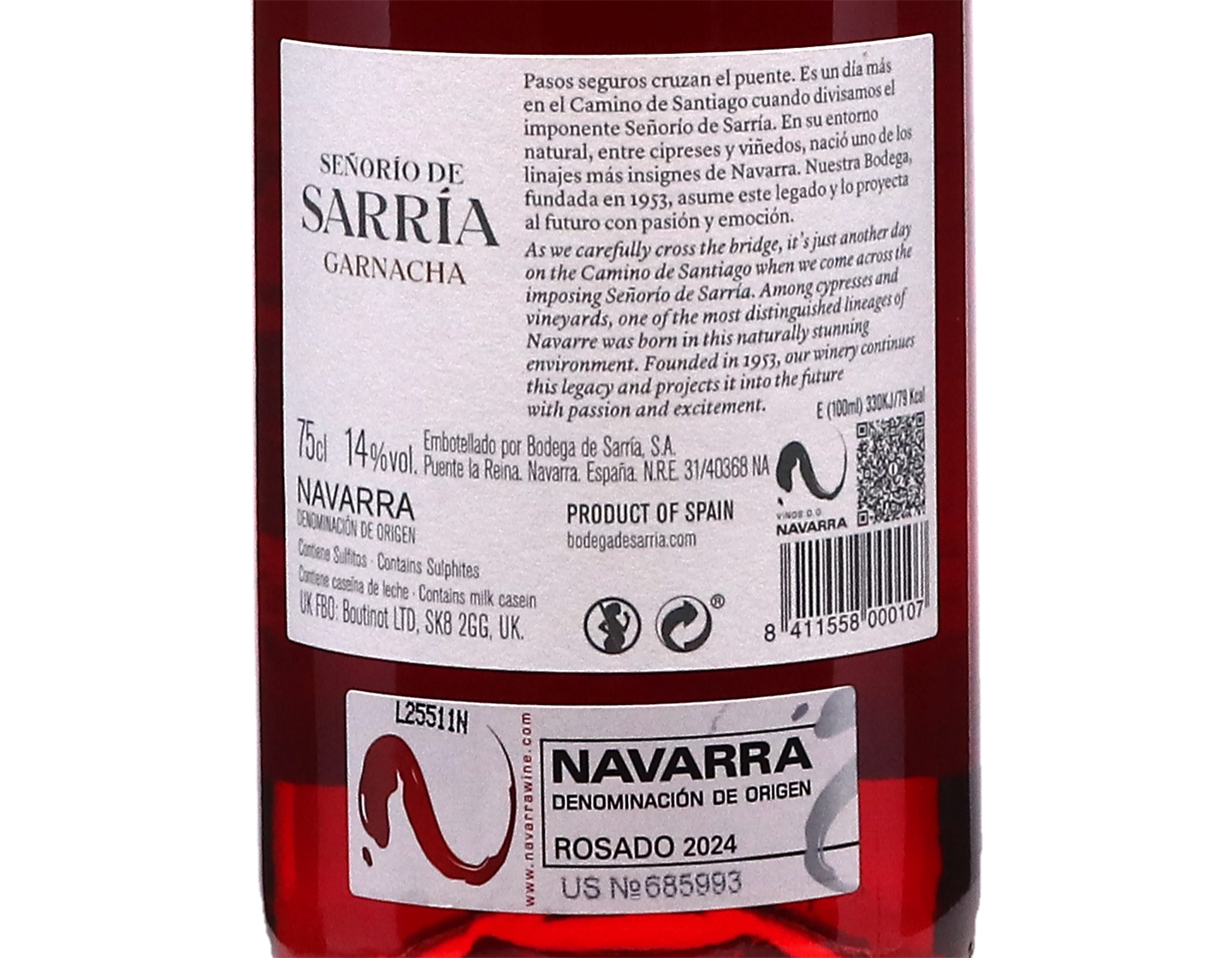 Senorio de Sarria Rosado Navarra 2024