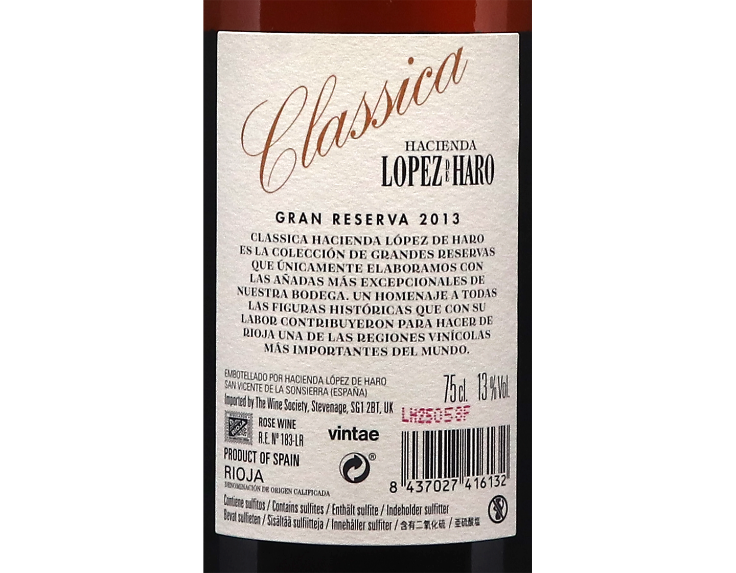 Lopez de Haro Classica Gran Reserva Rosado 2013