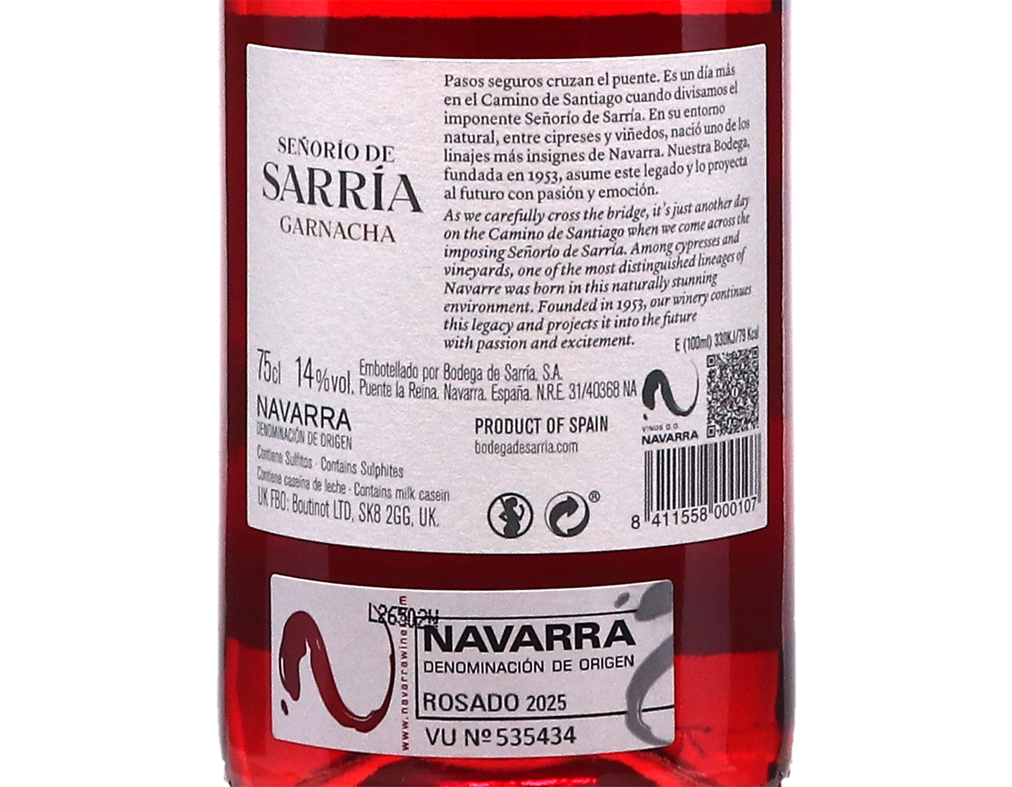 Senorio de Sarria Rosado Navarra 2025