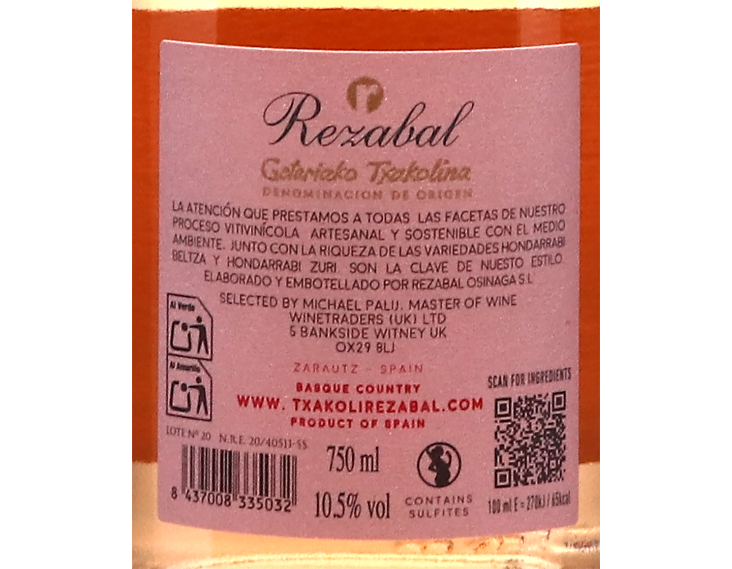 Rezabal Txakoli Rose 2025