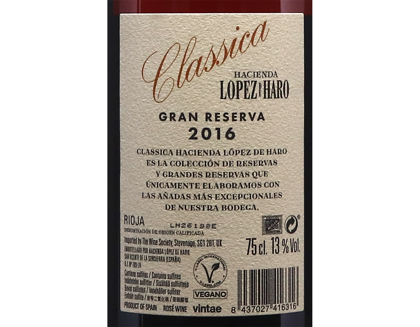 Lopez de Haro Classica Gran Reserva Rosado 2016