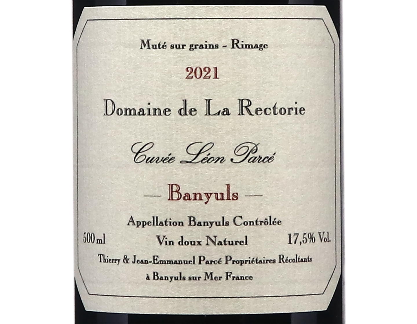 Banyuls Cuvee Leon Parce Dme de la Rectorie 2021 50cl