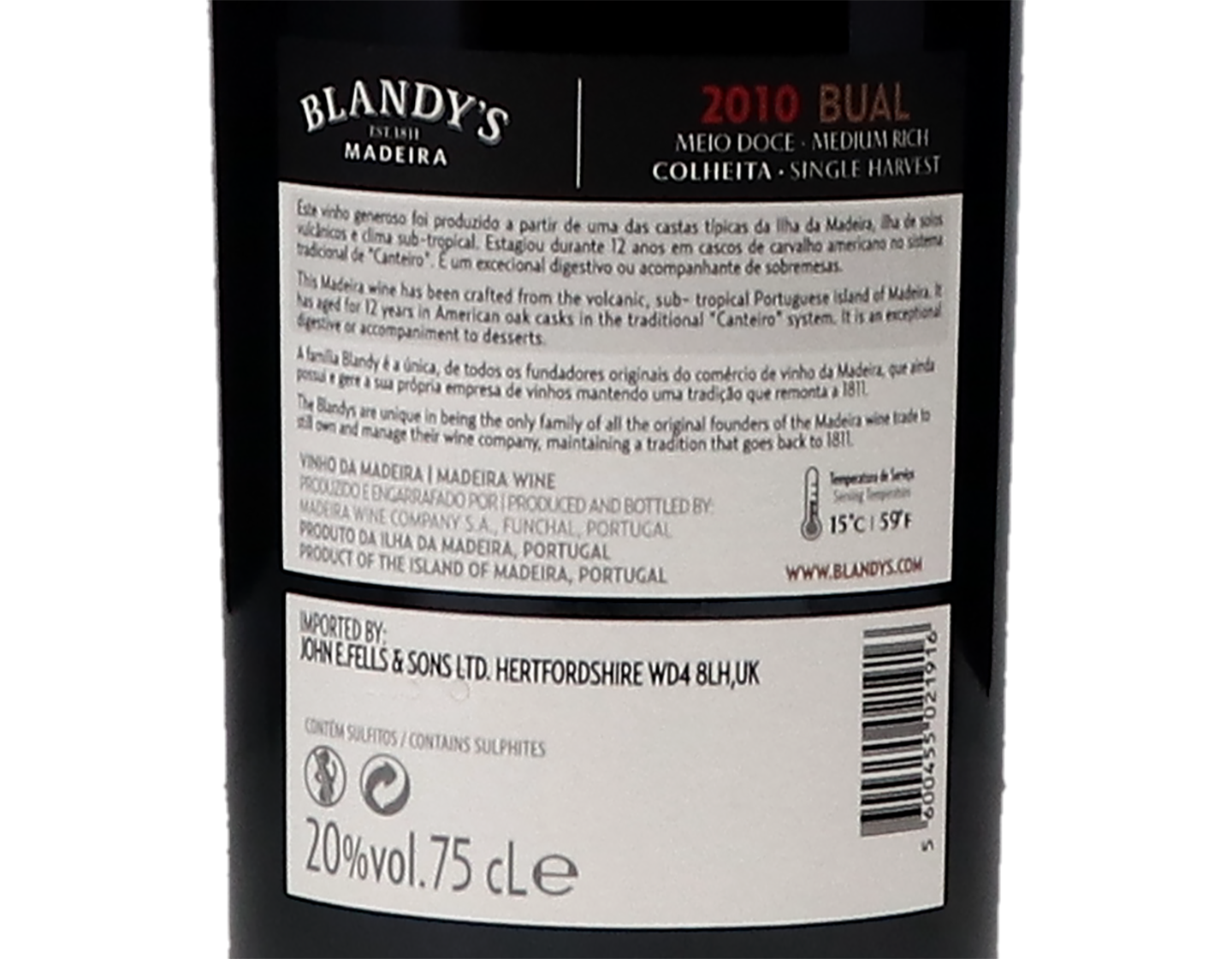 Blandys Single Harvest Colheita Madeira Bual 2010