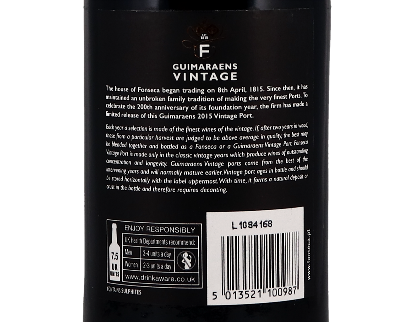 Half bottle of Fonseca Guimaraens 2015