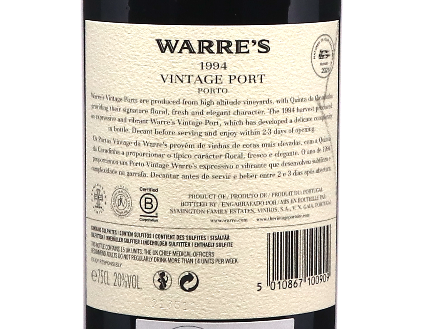 Warres 1994 Vintage Port