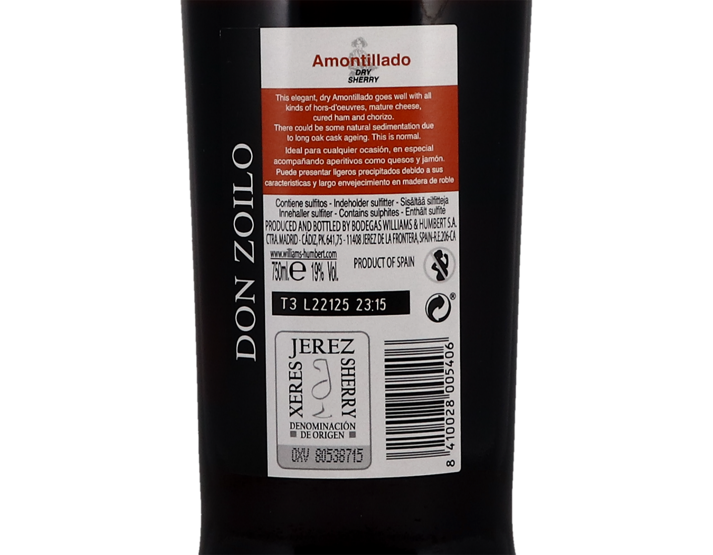 Don Zoilo Collection Dry Amontillado 15 years old Williams & Humbert
