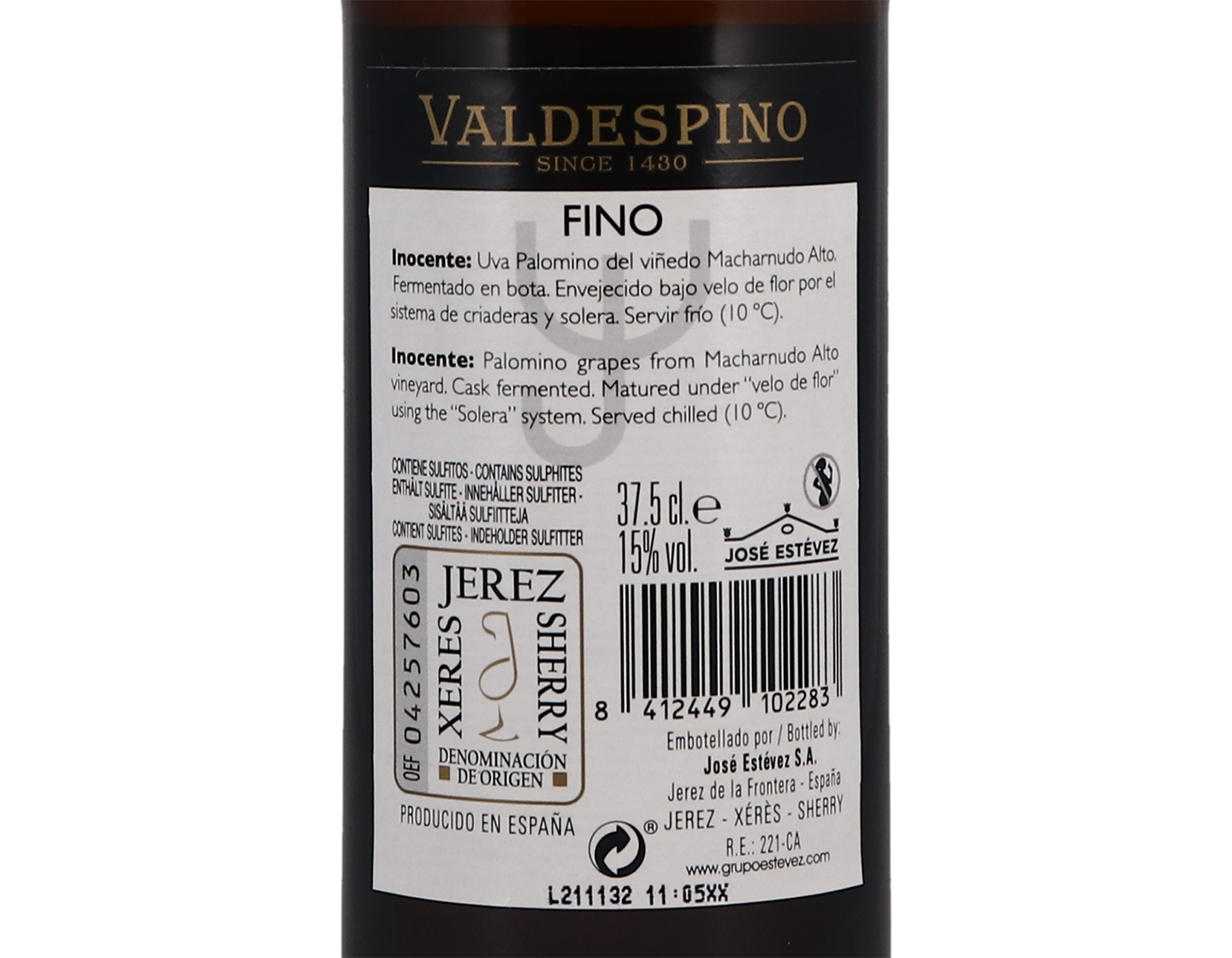 Half bottle of Fino `Inocente` Pago de Macharnudo NV