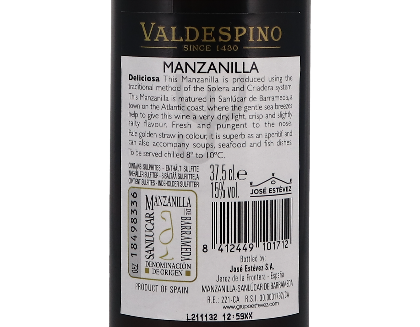 Half bottle of Manzanilla `Deliciosa` Pago de Miraflores NV