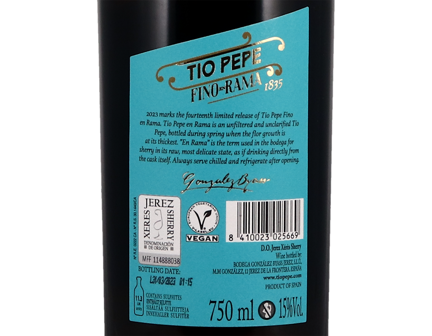 Tio Pepe Fino en Rama 2023 bottling
