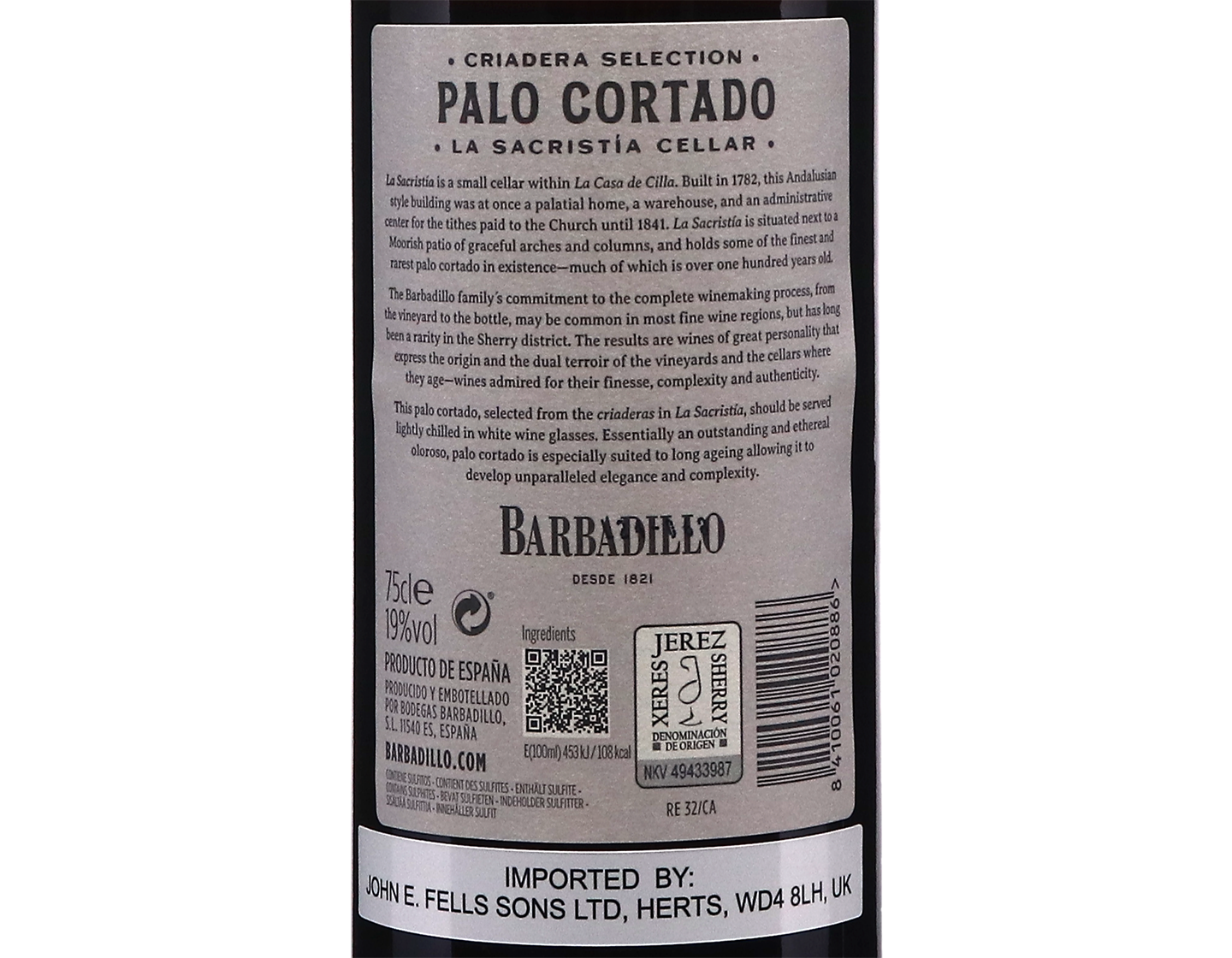 Criadera Palo Cortado en rama Barbadillo