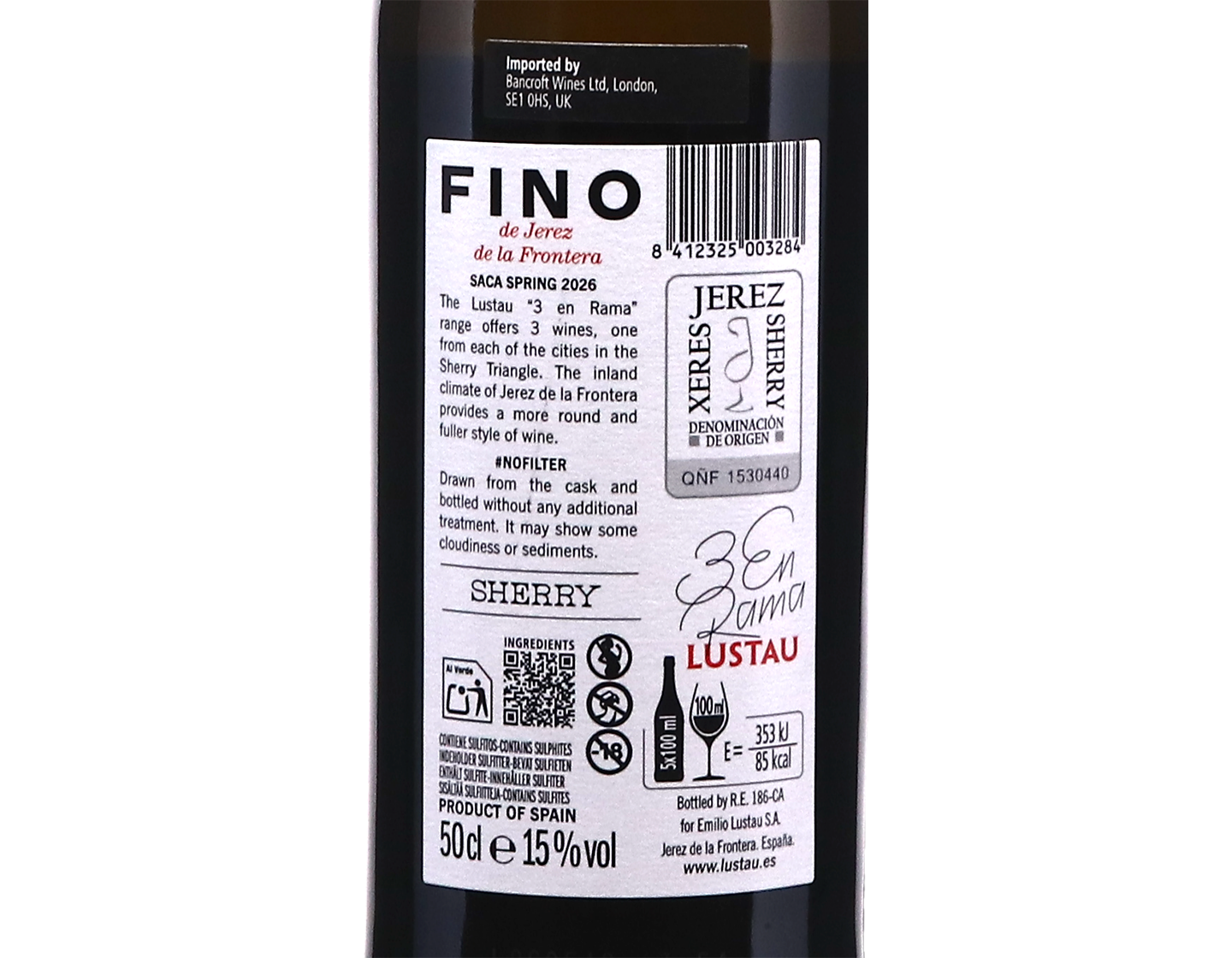 Fino de Jerez En Rama Lustau 2026 bottling 50cl