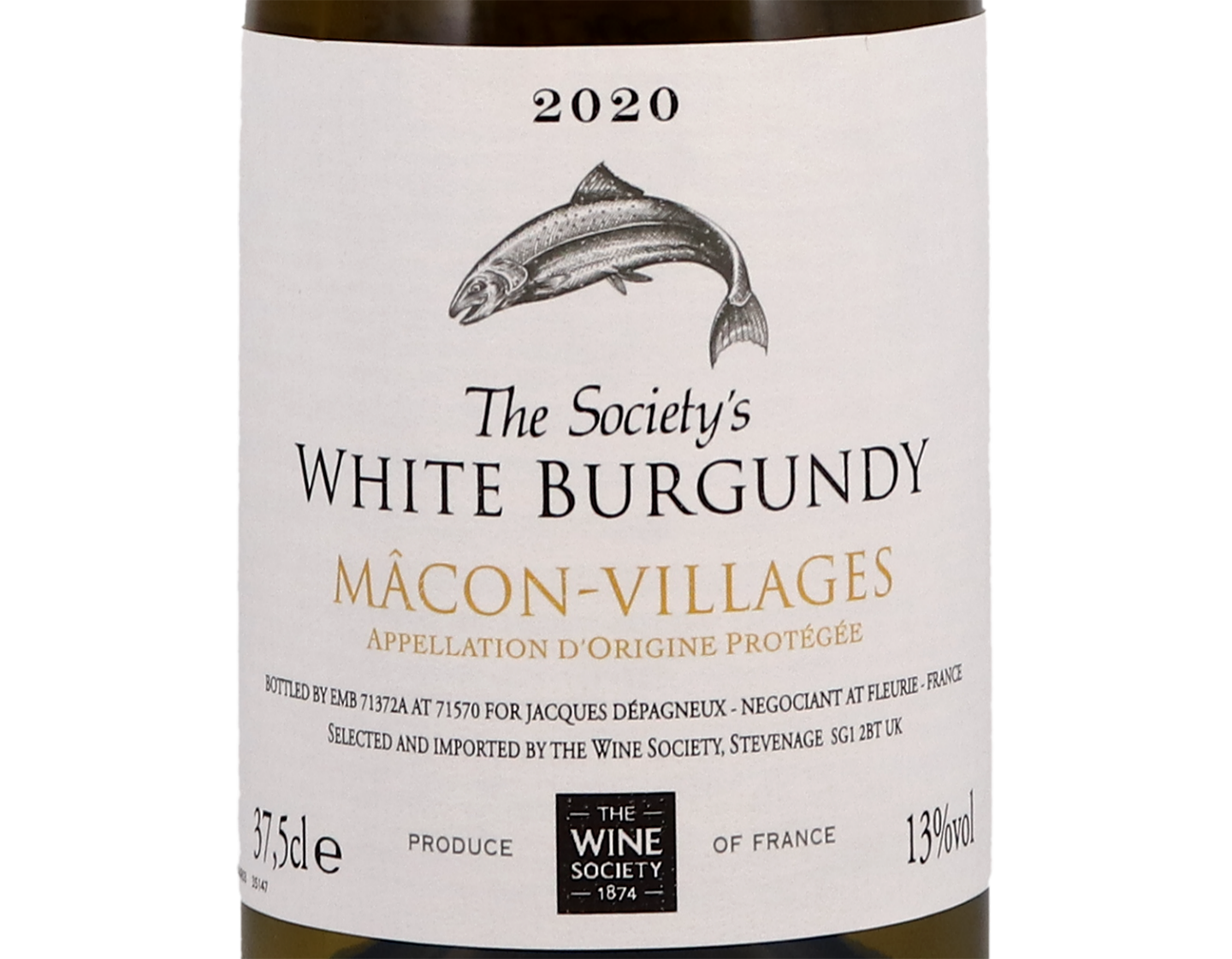Half bottle of The Society's White Burgundy 2020