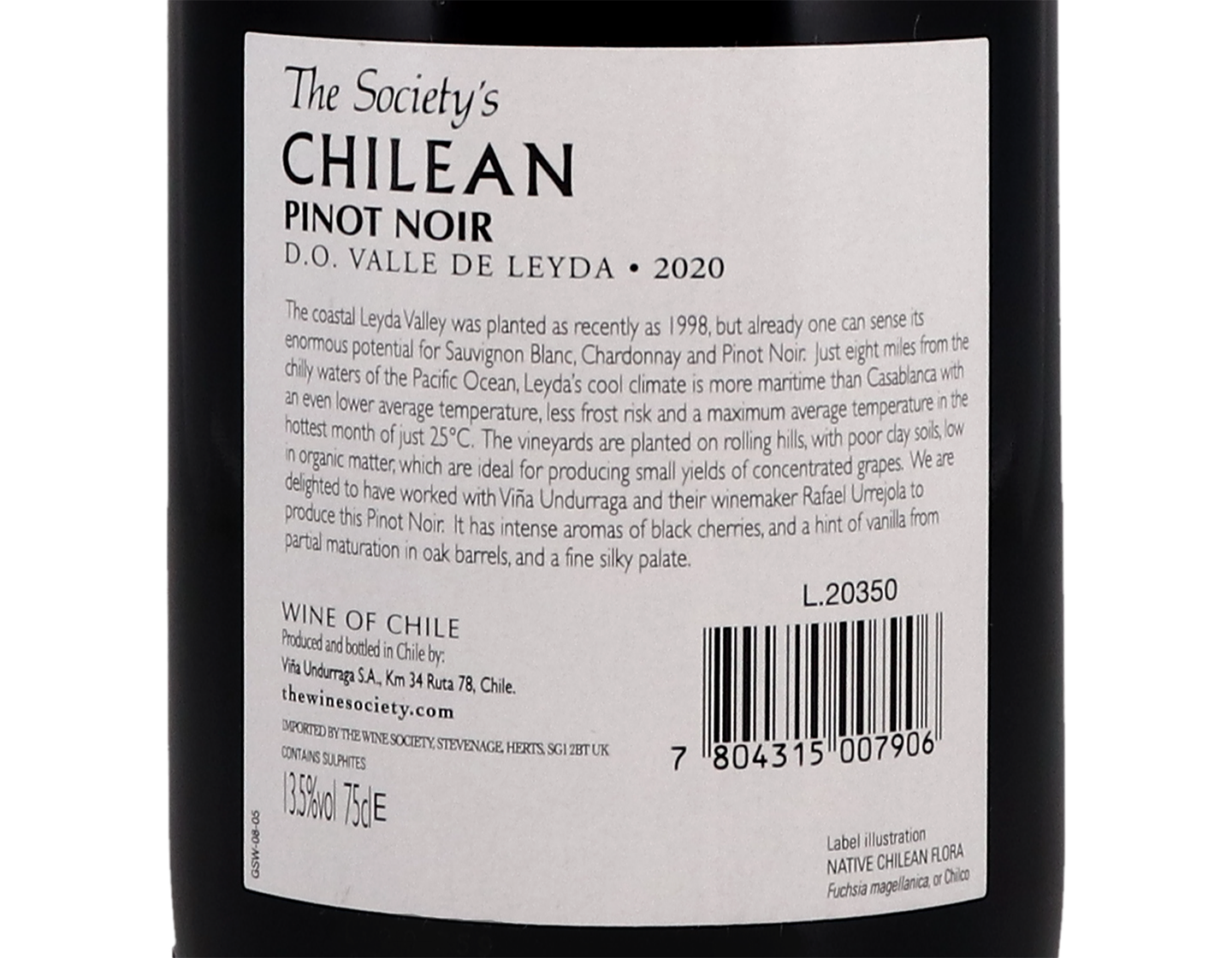 The Society's Chilean Pinot Noir, Leyda 2020