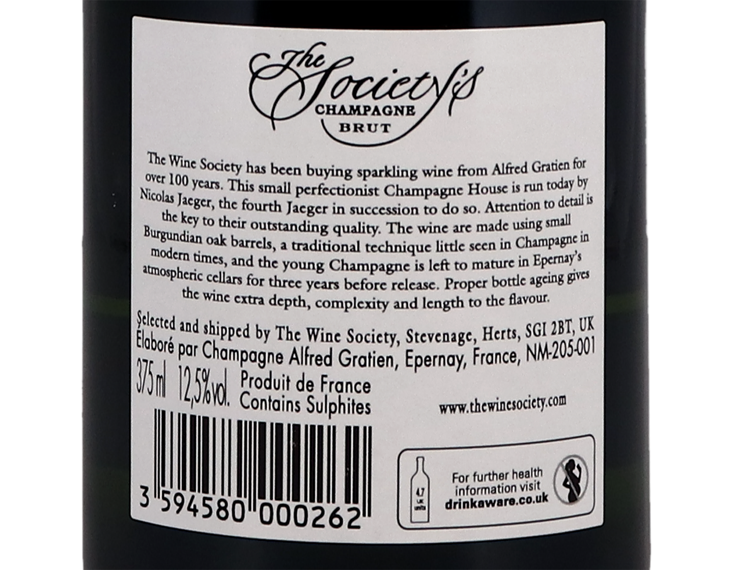 Half bottle of The Society's Champagne Brut NV