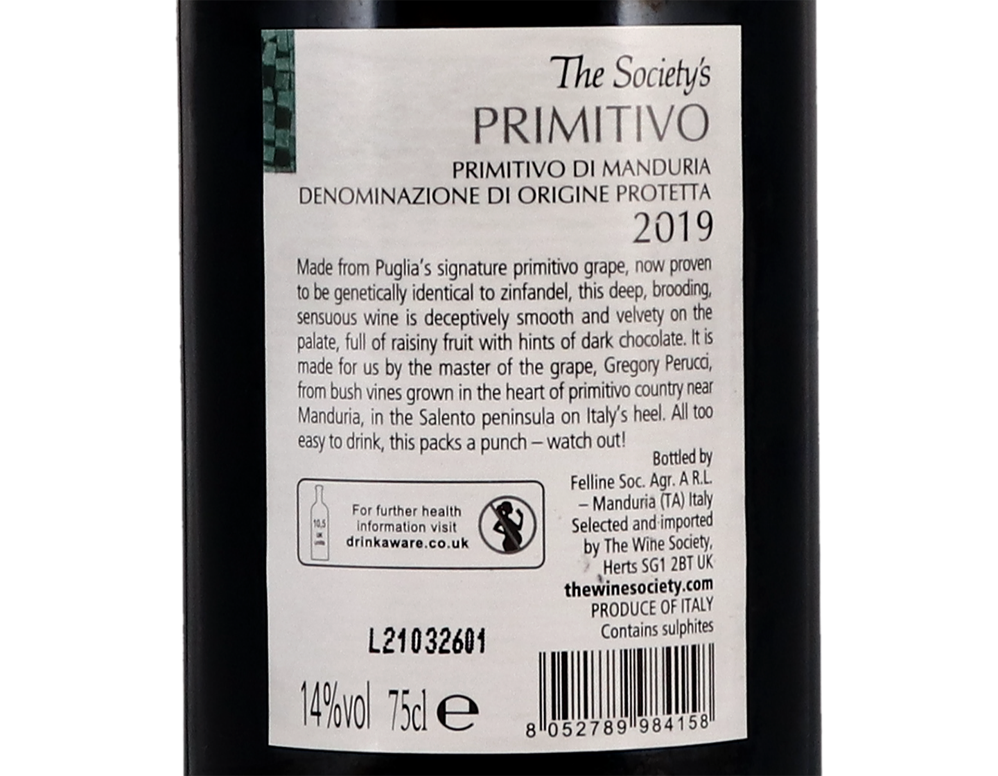 The Society's Primitivo di Manduria 2019
