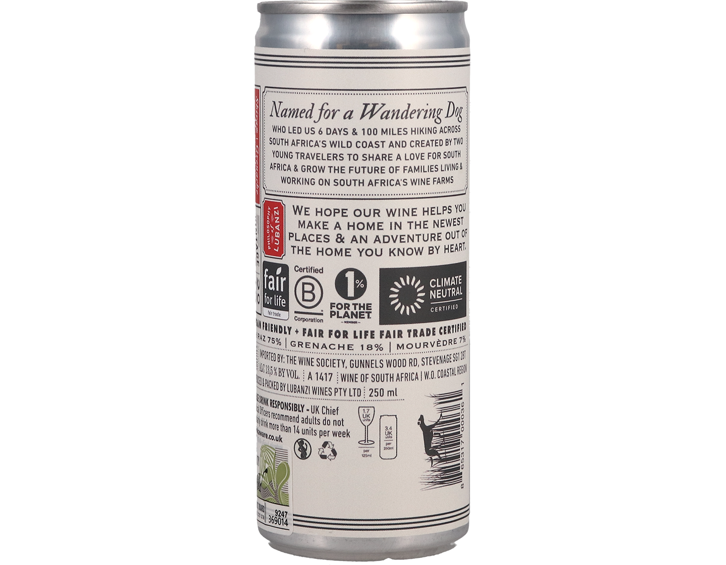 Lubanzi SGM Red Blend 2019 250cl IN A CAN