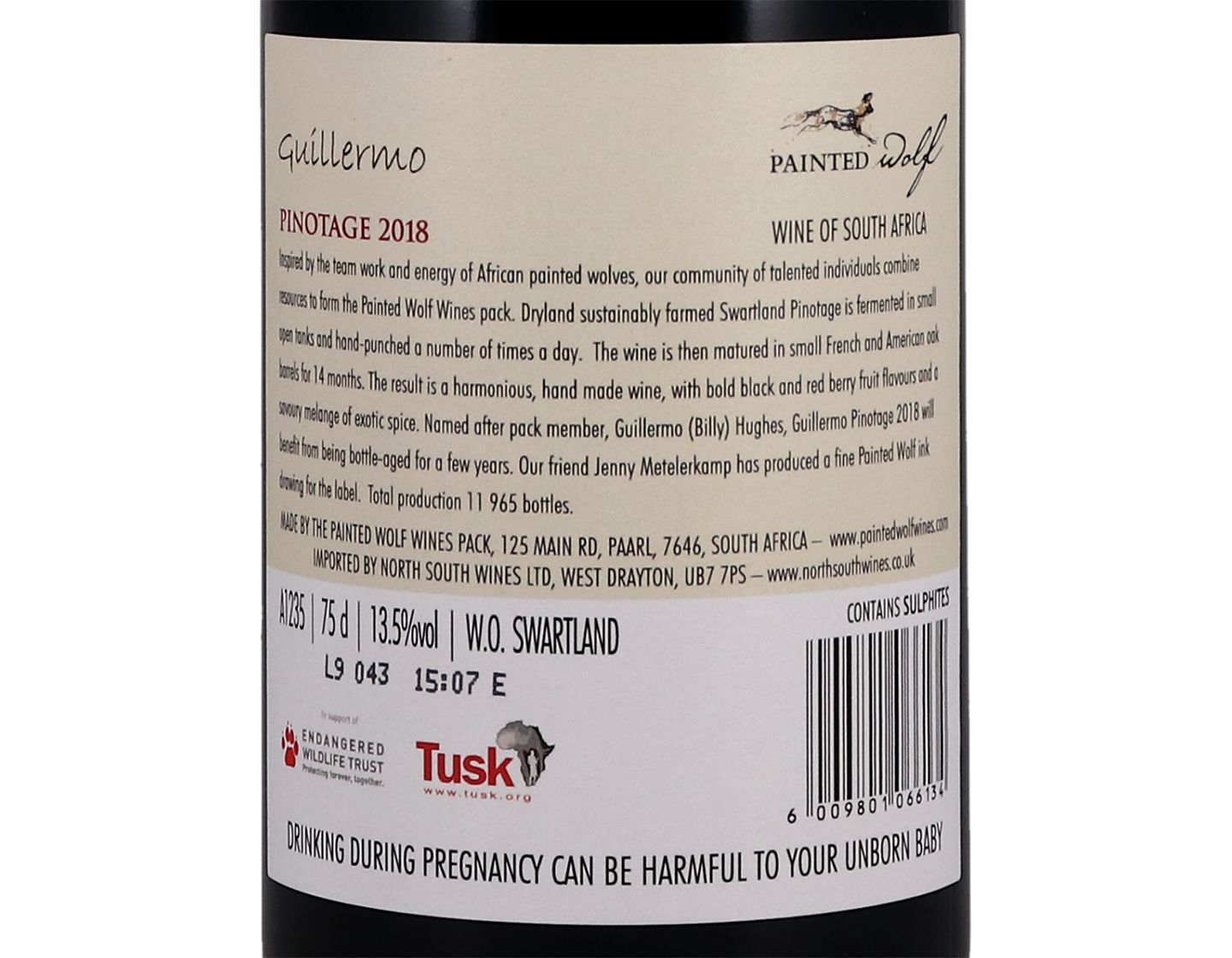 Painted Wolf Guillermo Pinotage Swartland 2018